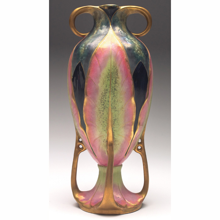 Appraisal: Good Amphora vase design attributed to Paul Daschel bulbous shape