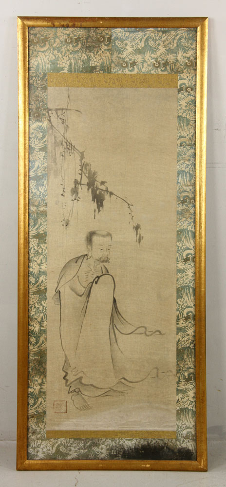 Appraisal: - th C Japanese Scroll Painting th century Japanese scroll