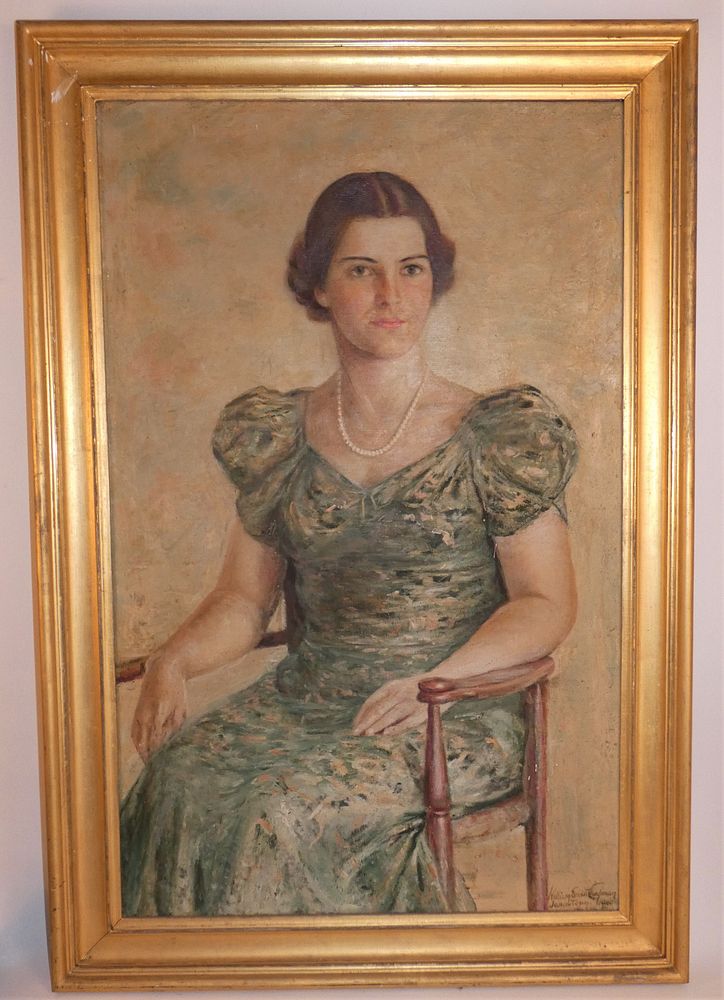 Appraisal: PORTRAIT OF LADY BY W E CHAPMAN Old portrait on