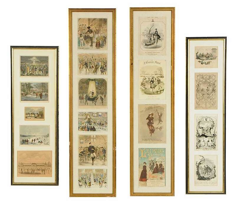 Appraisal: Nineteen Skating-Related Prints Framed th-early th century Features music covers