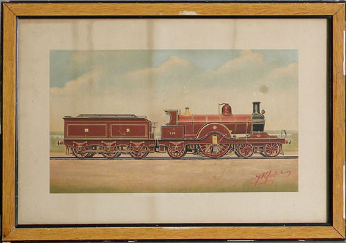 Appraisal: Color lithograph of Single Express Locomotive Midland Ky x