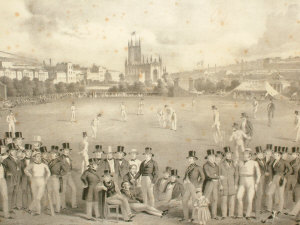 Appraisal: English School circa - A Cricket Match between Sussex and