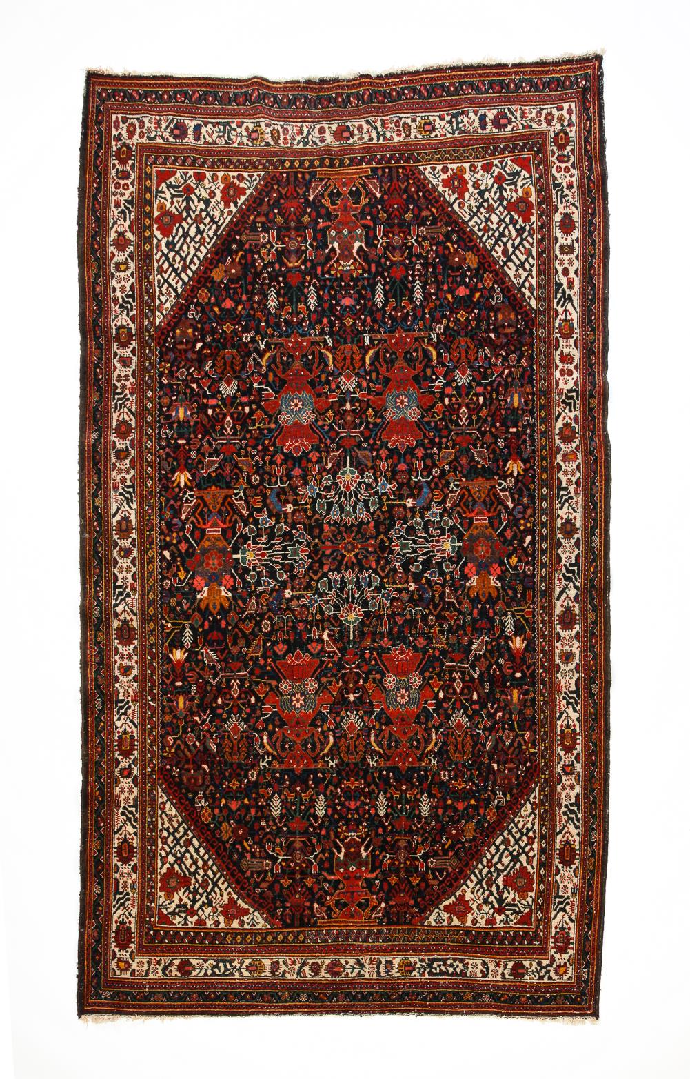 Appraisal: PERSIAN BAKHTIARI RUG Ca Gallery size rug with cotton foundation