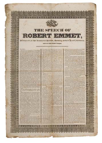 Appraisal: THE SPEECH FROM THE DOCK EMMET ROBERT The Speech of