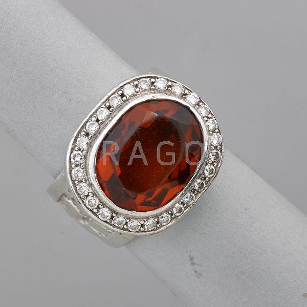 Appraisal: HELLMUTH CITRINE AND DIAMOND K WHITE GOLD RING Condition Report