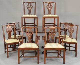 Appraisal: Nine piece lot to include Henkel Harris mahogany dining table