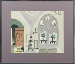 Appraisal: Pablo Picasso My Studio th c colored print Pablo Picasso