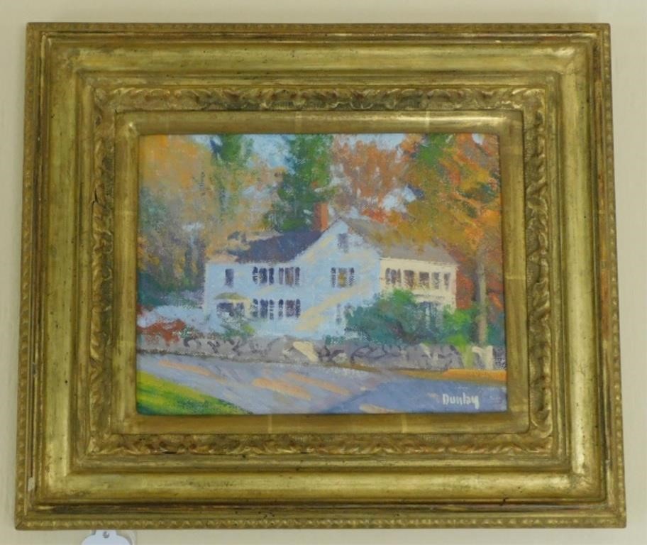 Appraisal: THOMAS DUNLAY - MASSACHUSETTS AUTUMNSketch White Colonial Corner of Highland