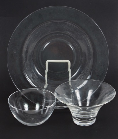 Appraisal: glass bowls three Baccarat dessert bowls in Diam shallow soup