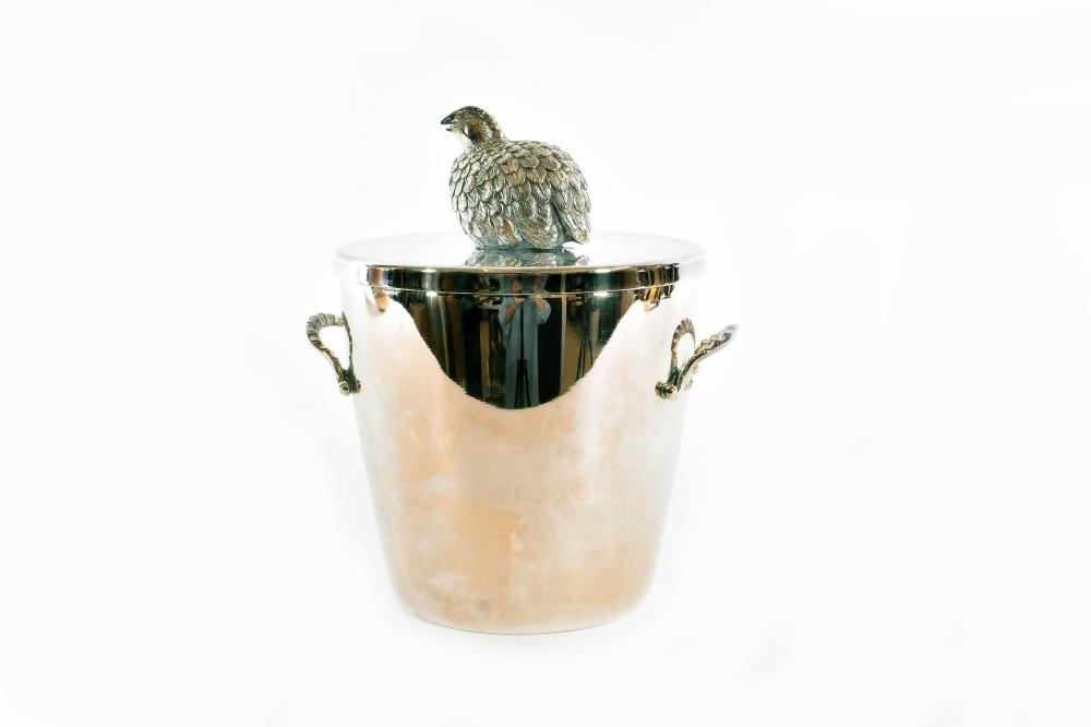 Appraisal: ITALIAN SILVER PLATE ICE BUCKETModern marked EG beneath a crown