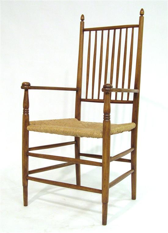 Appraisal: Shaker style arm chair probably Enterprise Chair Co eight spindle