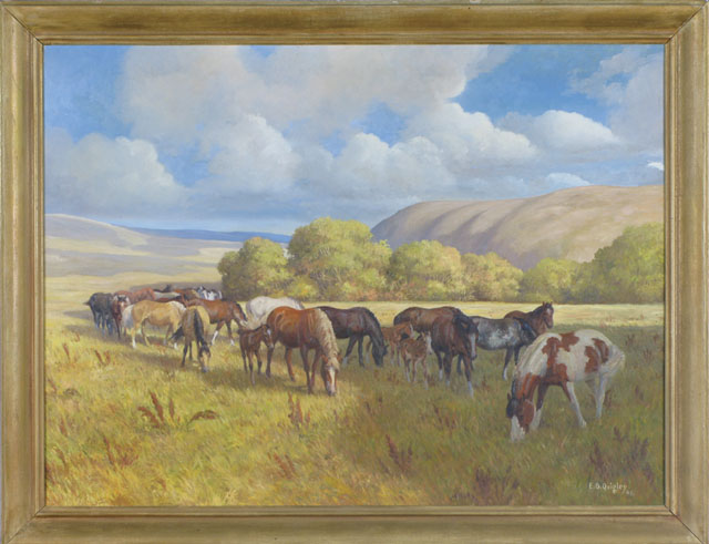 Appraisal: EDWARD B QUIGLEY Portland Oregon - Oil on canvas Along