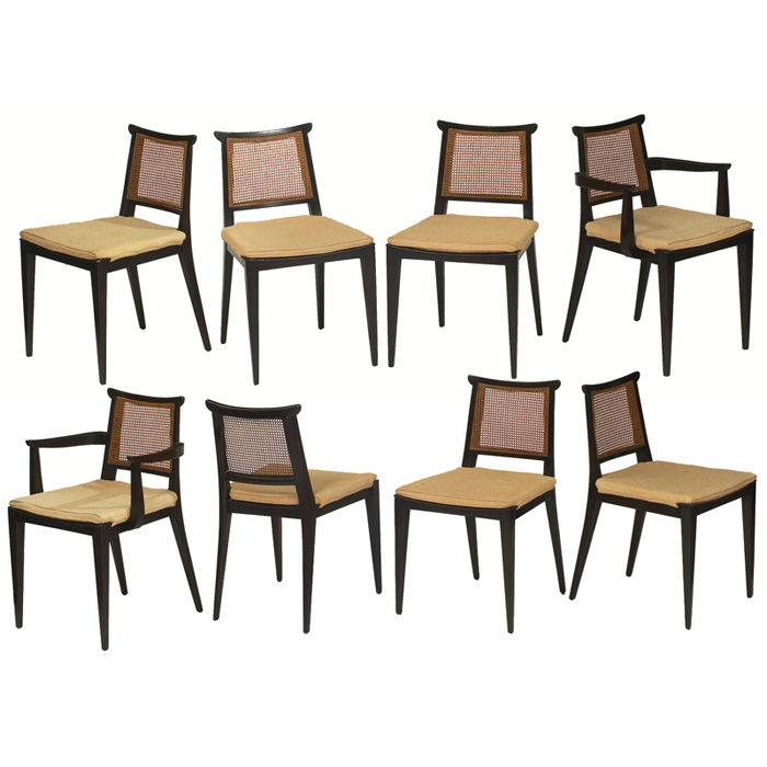 Appraisal: Edward Wormley dining chairs by Dunbar set of eight mahogany