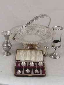 Appraisal: A cased set of six silver teaspoons a Victorian silver