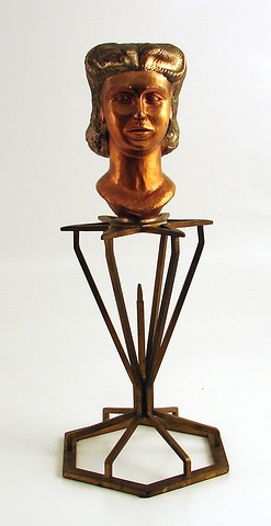 Appraisal: Female bust on pedestal mixed medium tall signed at base