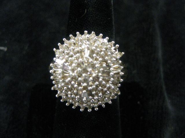 Appraisal: Diamond Ring large cluster of round and baguette diamonds totaling