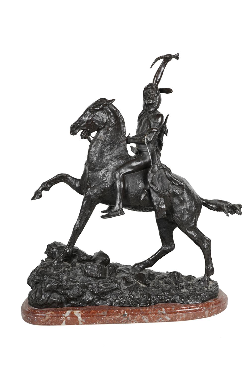 Appraisal: AFTER FREDERIC REMINGTON THE SCALP bronze inscribed in casting Provenance