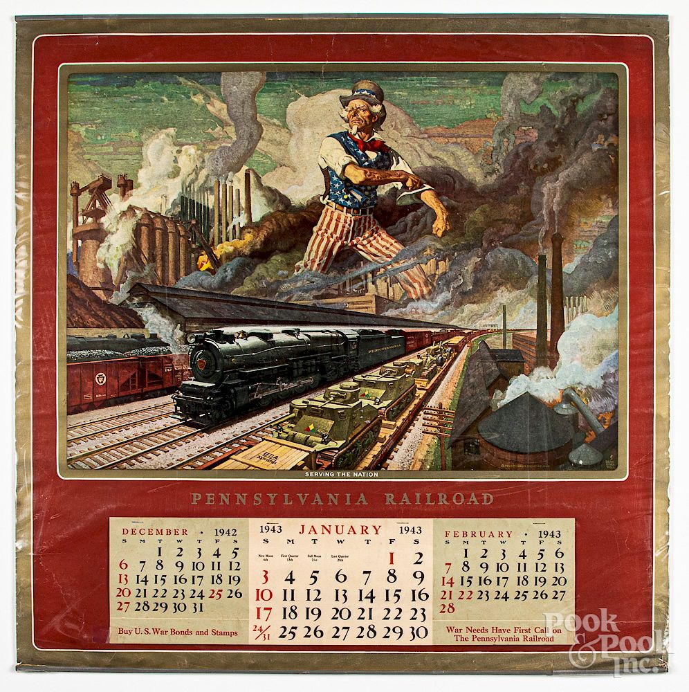 Appraisal: Pennsylvania Railroad calendar Exclusive on Bidsquare Pennsylvania Railroad calendar Serving