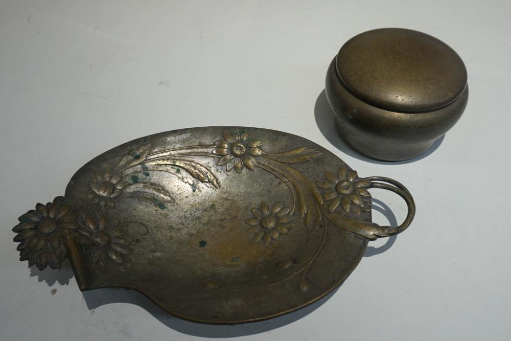 Appraisal: WMF BRASS AND SILVERPLATE TRAY AND WMF IKORA BRASS COVERED