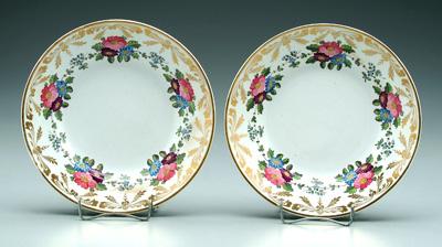 Appraisal: Two Derby shallow bowls hand painted floral bouquets with gilt