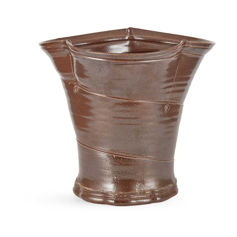 Appraisal: WALTER KEELER BRITISH - 'LEATHER BUCKET' JARDINI RE stoneware impressed