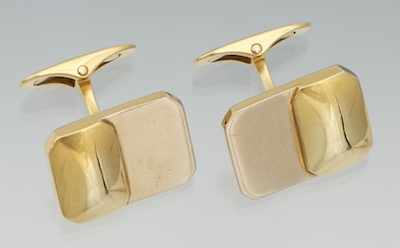 Appraisal: A Pair of Gentleman's k Gold Cufflinks k white and