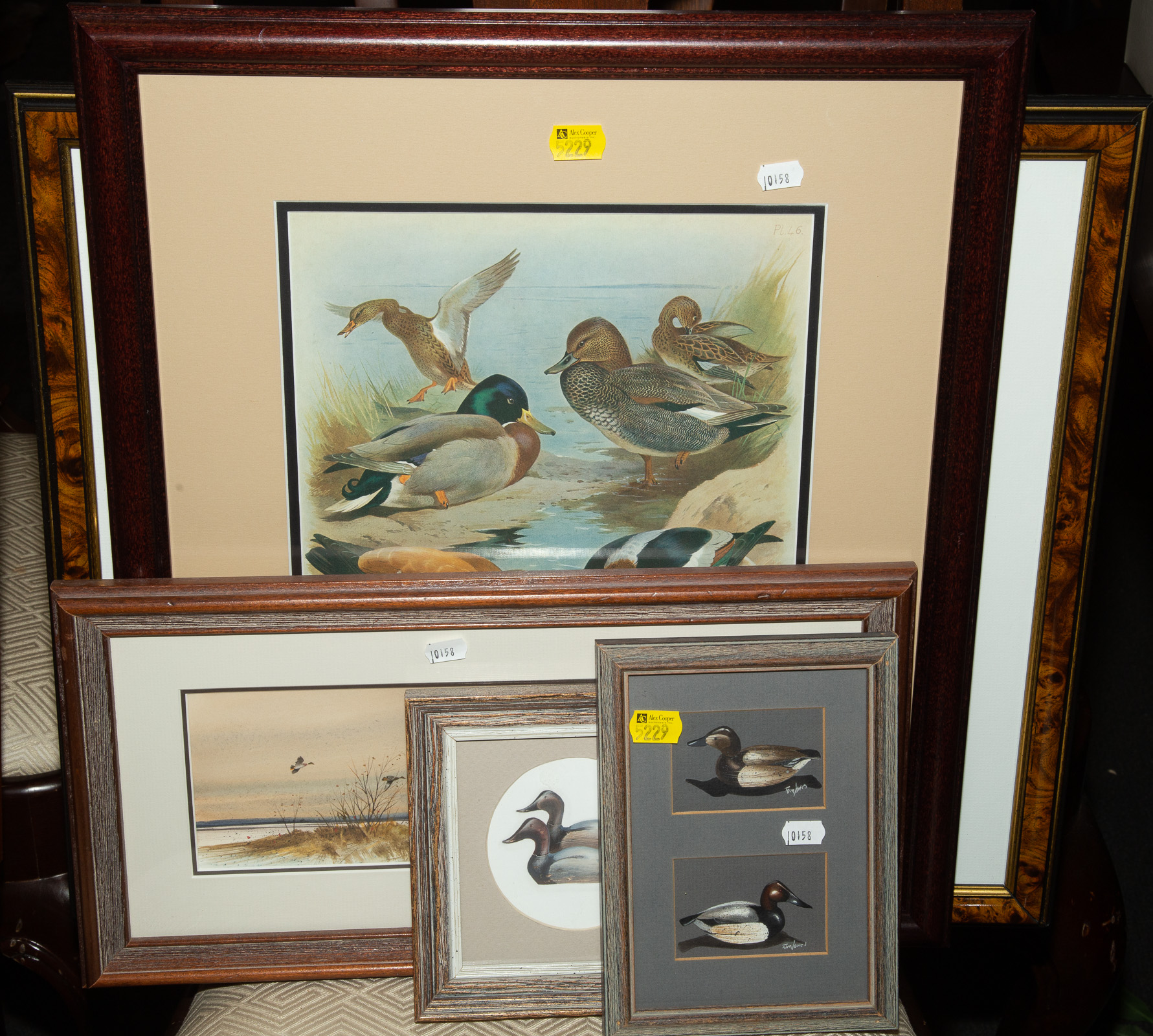 Appraisal: SIX FRAMED DUCK PRINTS Two are duck stamps