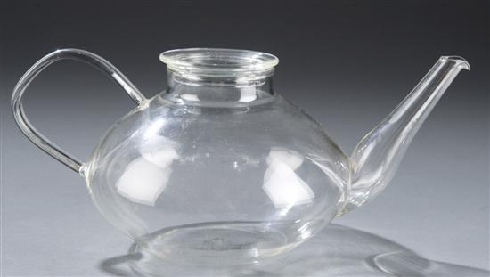 Appraisal: Glass Teapot designed by Wilhem Wagenfeld for Schott Mainz c