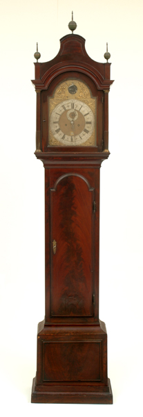 Appraisal: A GEORGE III FLAME MAHOGANY LONGCASE CLOCK Richard Greaves Newcastle