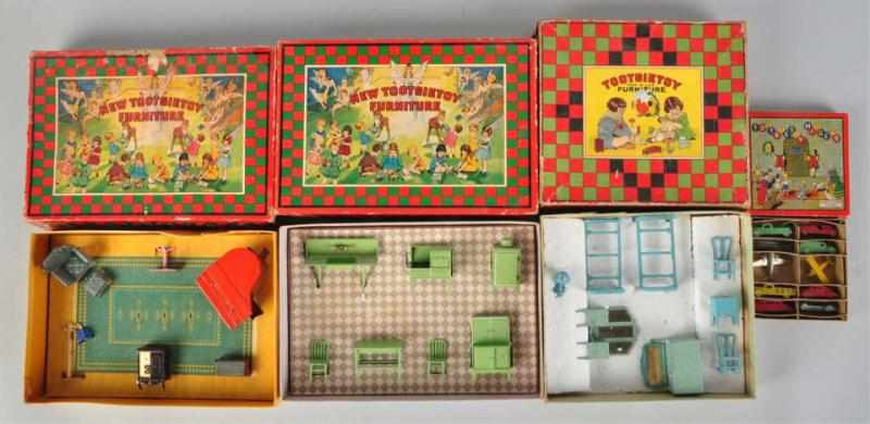 Appraisal: Lot of Diecast Tootsietoy Furniture Car Sets American Includes three