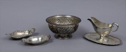 Appraisal: GROUP OF FIVE SILVER TABLE ARTICLES Comprising a Reed Barton