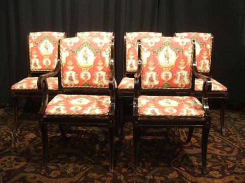 Appraisal: SET OF SIX REGENCY STYLE BAKER DINING CHAIRS Labeled Baker