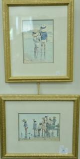 Appraisal: Three framed watercolors including a pair by Edward Van Goethem