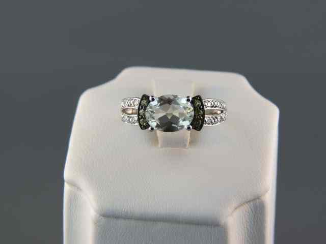 Appraisal: Green Amethyst Diamond Ring beautiful combination totaling carats in k