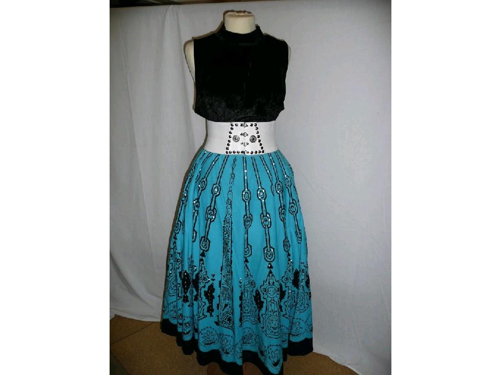 Appraisal: A collection of 's style garments including two full skirts