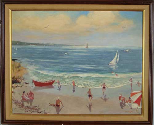 Appraisal: LAWRENCE BEN WRIGHT American - SUMMER AT THE BEACH Nice