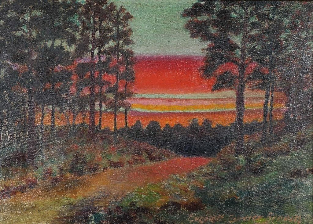 Appraisal: Oil on board painting of a Florida wetlands sunrise scene