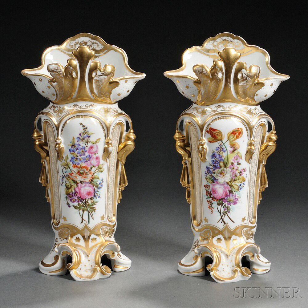 Appraisal: Pair of Paris Porcelain Vases France late th century each