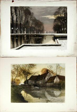 Appraisal: Henri Jourdain Six Landscapes Seascapes and Views of Parks Etching