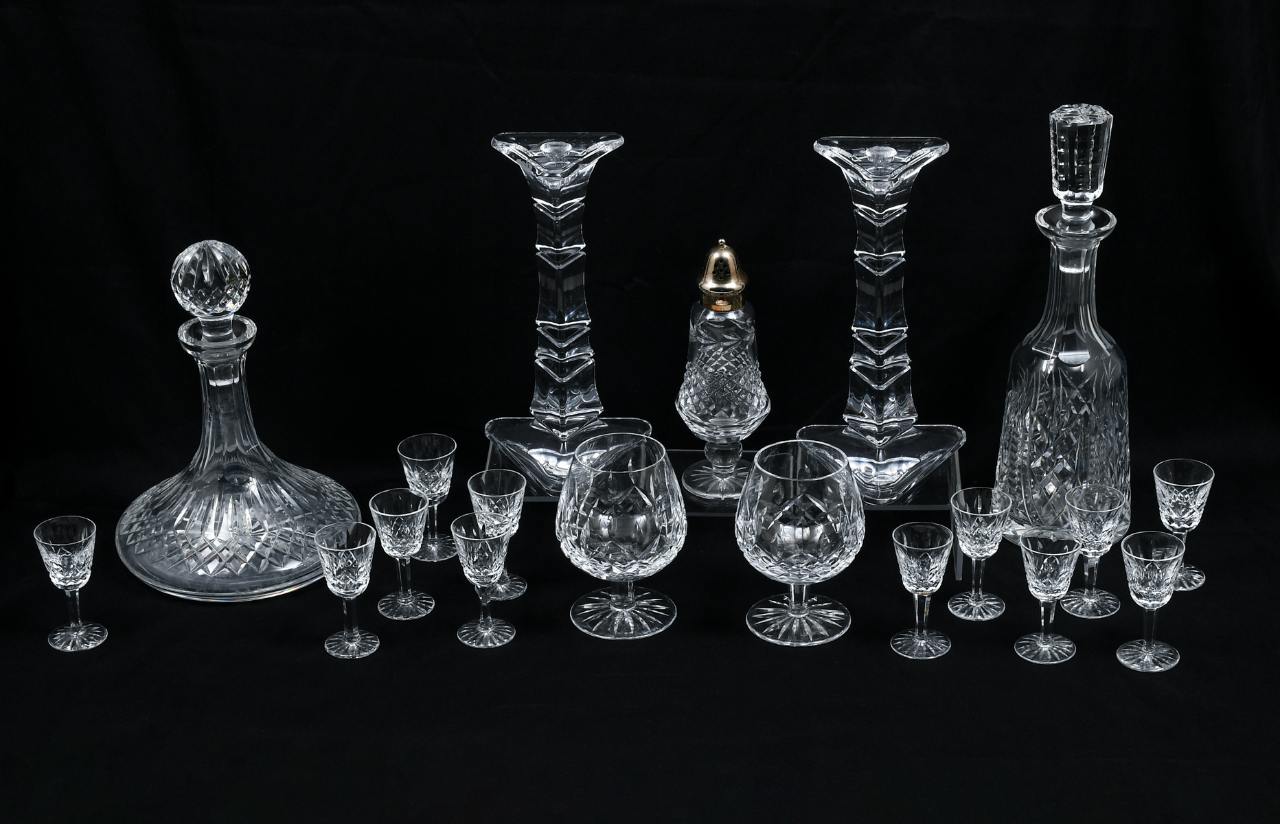 Appraisal: PC WATERFORD COLLECTION Comprising - Decanters - Cognac Snifters -