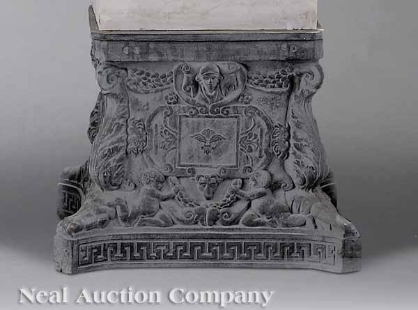 Appraisal: Four Renaissance-Style Cast Iron Pedestals probably early th c with