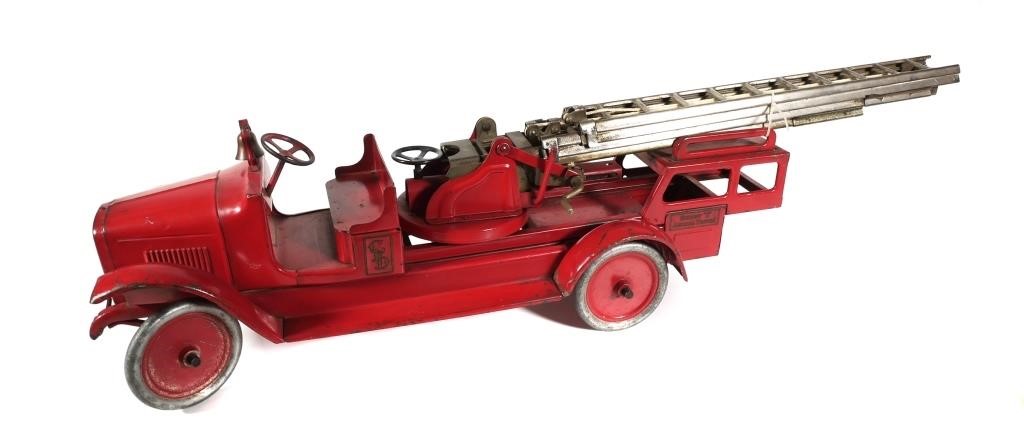 Appraisal: BUDDY L AERIAL LADDER FIRE TRUCKMoline Pressed Steel BUDDY L