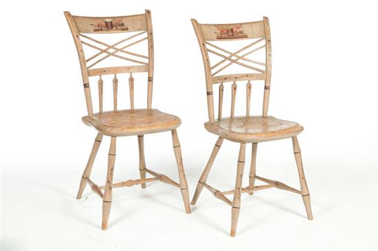 Appraisal: PAIR OF DECORATED SIDE CHAIRS New York - mixed woods