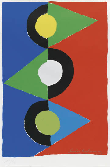 Appraisal: SONIA DELAUNAY Composition Color screeprint circa x mm x inches