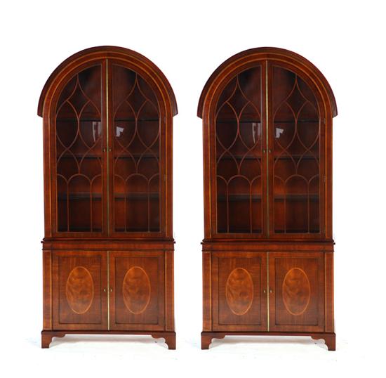 Appraisal: PAIR OF FEDERAL STYLE CHINA CABINETS Baker Charleston collection American