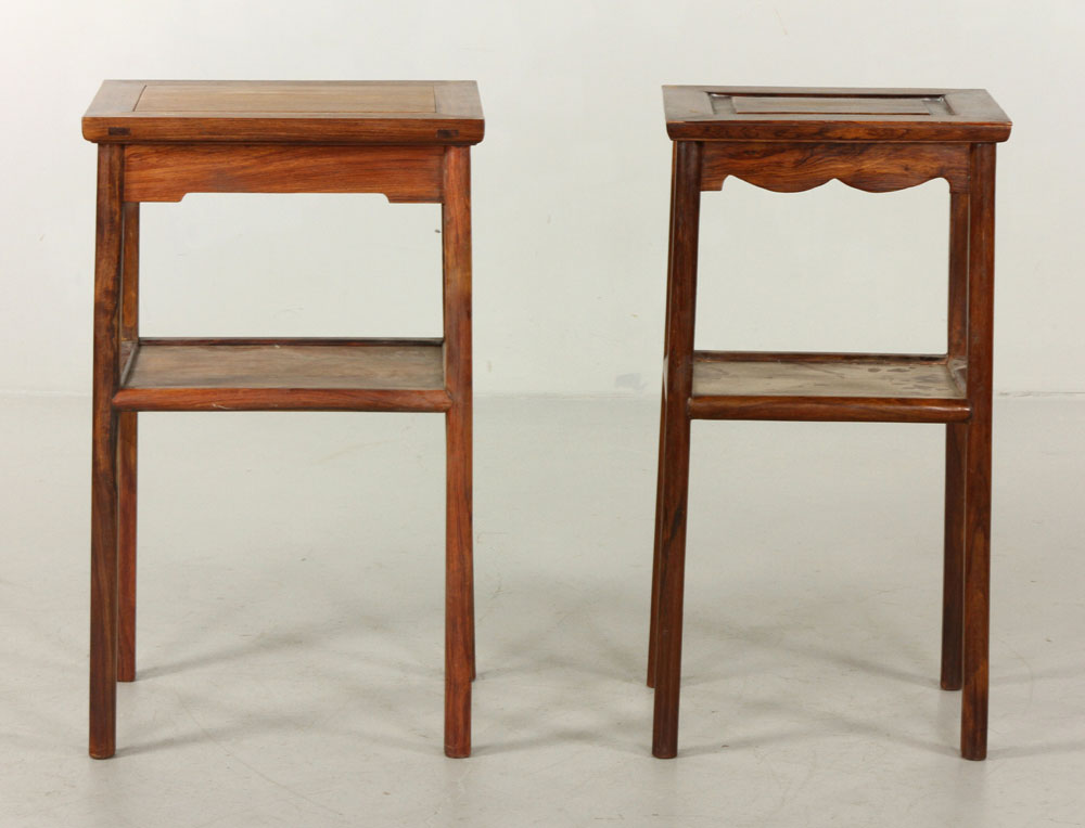 Appraisal: - Pair Huanghuali Tables Pair of tables China huanghuali wood