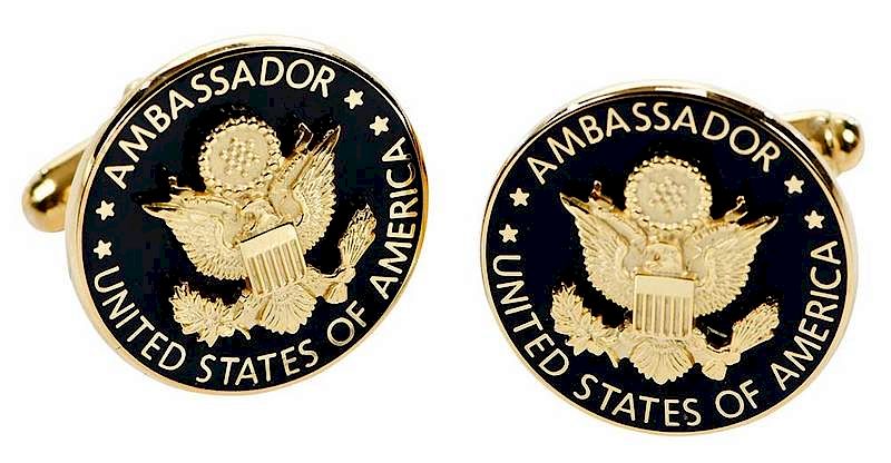 Appraisal: U S Ambassador Cufflinks United States coat of arms tested