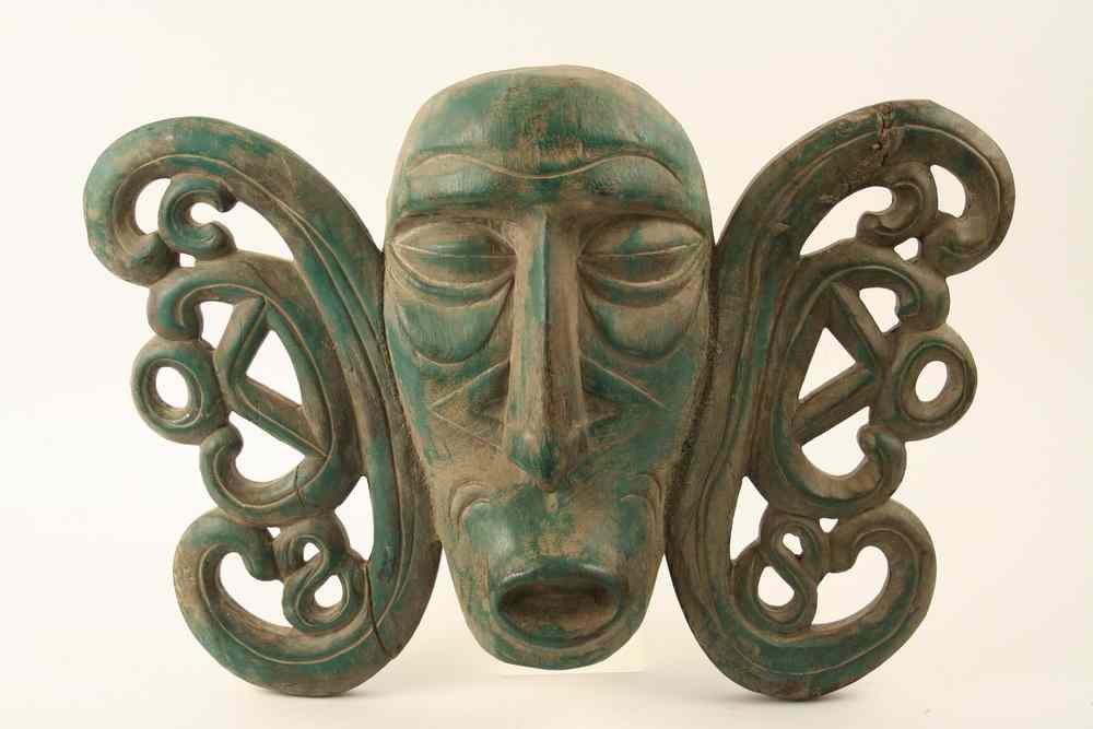 Appraisal: TRIBAL MASK - Rustic hand carved ornamental mask hard wood