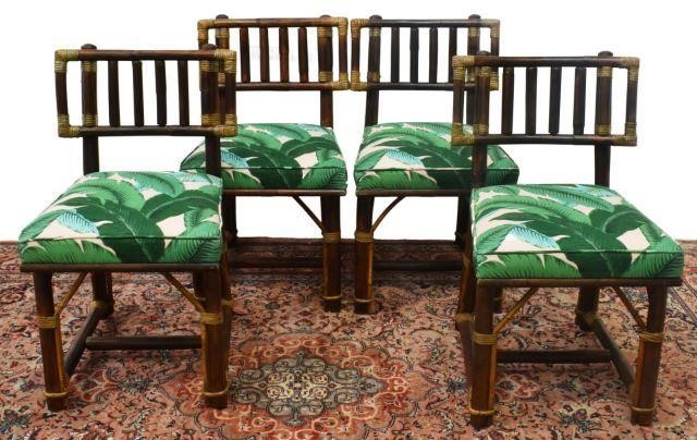 Appraisal: lot of Bamboo and rattan dining chairs attributed to Ficks