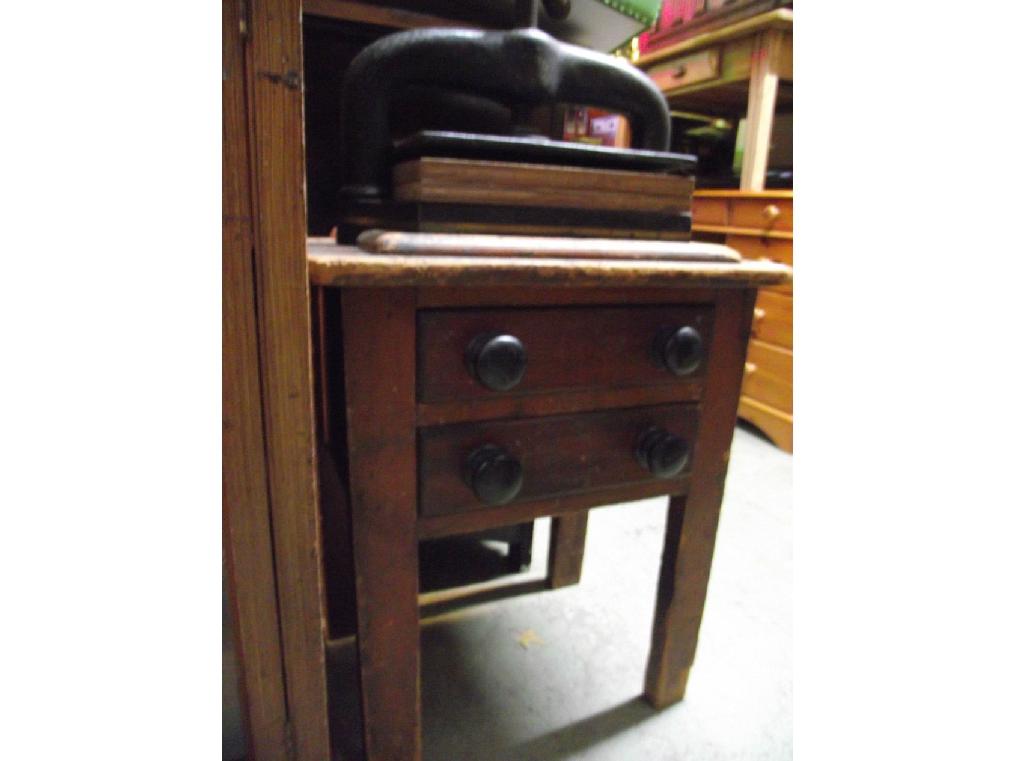 Appraisal: A Victorian cast iron book press with central screw raised